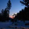 Moose Creek Estates Idaho mountain property gated community snowy sunset. 