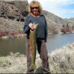 Idaho steelhead fishing (ocean-going rainbow trout) is fantastic in the Spring and Fall.  Julie caught this wily steelhead in the Salmon River just 20 miles from Moose Creek Estates Idaho mountain properties.