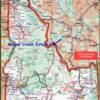 Idaho map showing Moose Creek Estates Idaho Mountain Property is just 30 to 40 miles north of Salmon, Idaho and 4 miles south of the Idaho / Montana border