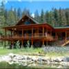 Idaho luxury, rustic model home overlooking a large Koi Pond at Moose Creek Estates.